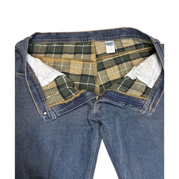 Key Flannel Lined Denim Work Jeans Straight Leg 38x30 Workwear Streetwear Winter - Picture 2 of 9